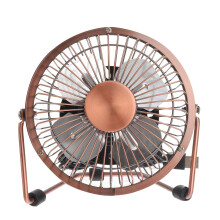 1Pack Bronze Retro Desk Fan 4 Inch Low Noise Adjustable Direction Laptop Cooling