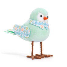 Figura de pájaro de peluche de Pascua Yurqghjb, lindo gorrión de tela para decoración de bandeja escalonada de primavera (azul)