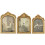 3 Vintage Gold Resin Photo Frames Set 1