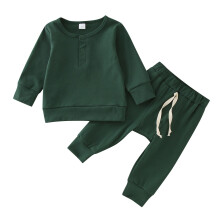 Baby Jungen Bekleidungssets Baby Langarm Patchwork Sweatshirt Oberteile Einfarbige Hose Outfit Set 2-teilige Kleidung Jungen Outfits für 6-12 Monate