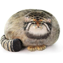 Peluche Gatto della Steppa 30 cm, Gatto Pallas - Morbido cuscino decorativo, regalo carino per bambini, ragazzi e ragazze, decorazione per feste di