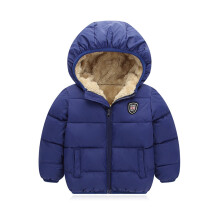 Manteaux et vestes d'hiver pour bébés garçons, couleur unie, épais, à capuche, manches longues, chauds, vêtements de vacances, bleu, 12-18 mois