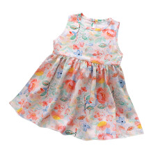 Jurkjes voor peutermeisjes, babykleding voor meisjes, mouwloze zomerjurk voor peuter- en babymeisjes met grafische print, kinderkleding, veelkleurig,