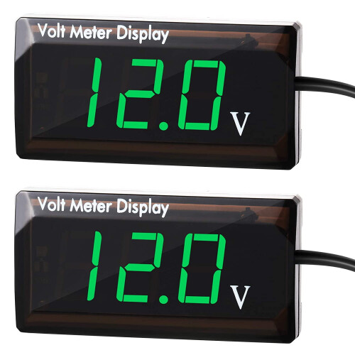 2 τεμάχια ψηφιακό βολτόμετρο DC5-30V, οθόνη LED 12V, αδιάβροχο μετρητή τάσης για