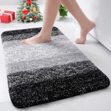 Tapete de banho felpudo de microfibra preto retangular 30x17 polegadas