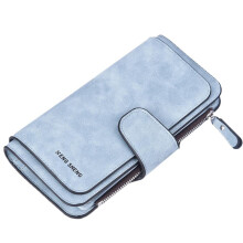 Women's Long Wallet, Frosted Nubuck Leather RFID Blocking Wallet with Photo Slot & Multiple Card Pockets – Compatible with Checkbooks