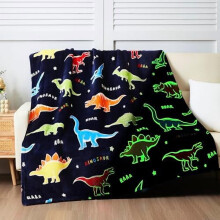 Couverture dinosaure phosphorescente, plaid doux pour enfants de 3 à 12 ans, 127 x 152 cm, cadeau de Noël/anniversaire, décoration de chambre
