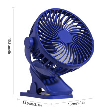 3-Speed Rechargeable Clip-On Desk Fan for Bedroom, Office, Dorm, Study & Car – Compatible with USB Charging