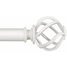 Tringle à rideaux blanche réglable 32-58", diamètre 1", pour fenêtres de 28-48", embouts torsadés