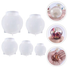Conjunto de Moldes de Silicone para Esferas – 5 Tamanhos para Bolas de Cristal DIY