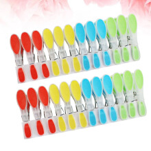 FRCOLOR 24 Pieces Windproof Plastic Clothespins with Anti-Slip Grip for Socks Blanket Laundry at Home