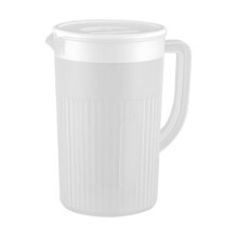 Bouilloire écologique de 2,2 L avec couvercle, carafe en plastique blanc pour boissons chaudes et froides, idéale pour la limonade et le thé