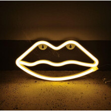 LED Neon Sign,LIP Neon Sign Night Light Wall LED Neon Lamp USB Battery Powered Led Neon Light Sign for Home Bedroom Bar Party Decoration