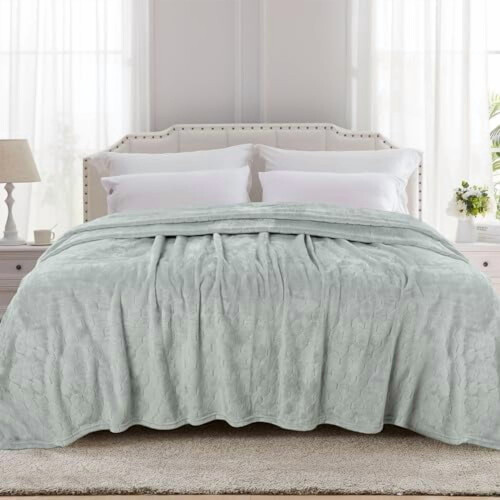 Κουβέρτα Fleece King Size 90x108", Υπερ-μαλακή, αφράτη γεωμετρική κουβέρτα μικροϊνών για