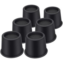Bed Risers Heavy Duty Round 4 Inch 6 Pack Black