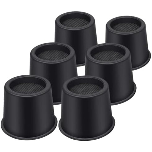 Bed Risers Heavy Duty Round 4 Inch 6 Pack Black
