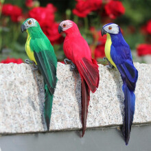 Juguete de simulación de loro realista de 35 cm, color azul real