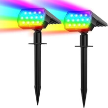 Refletor solar LED branco frio, 65 LEDs, pacote com 2 unidades
