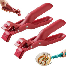 Scarcelye Pinza per piastre calde, pinza multi-angolo per piastre calde, clip antiscivolo in silicone anti-scottatura, strumento anti-scottatura per