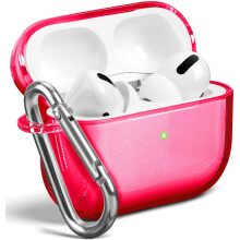 DISEN Kirkas iskunkestävä AirPods Pro -kotelo – Neonpinkki, yhteensopiva AirPods Pron (2019/2020) kanssa