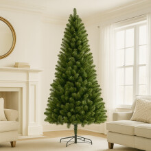 PAPROOS 7FT Christmas Trees, Artificial Christmas Tree with 775 Super Lush Branch Tips, Xmas Tree with Sturdy Metal Base for Holiday Decor, Green