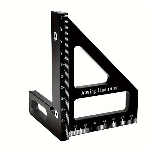 45/90 Aluminum Alloy Carpenter Square – Precision Woodworking Angle Ruler Tool.