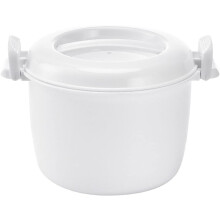 Cuiseur à riz et cuiseur vapeur pour micro-ondes, 18 x 18 x 15 cm, avec couvercle – Compatible avec la plupart des micro-ondes