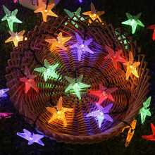 Cordão de luzes em forma de estrela-do-mar, 40 LEDs, 6 m, alimentado por bateria.