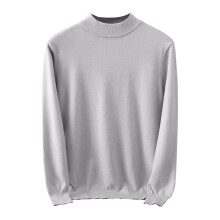 Men's Fashion High Neck Sweater Fall Winter Casual Solid Color Thermal Warm Knitted Pullover Top Men's Sweaters(Gray#1,2XL)