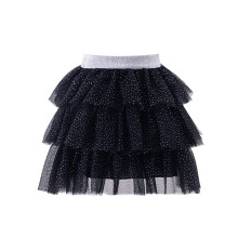 Casual rokjes voor meisjes, zomerrokjes voor kinderen, glinsterende paillettenrok voor meisjes, elastische taille, drielaagse ruchesrok, zwart, 9-12