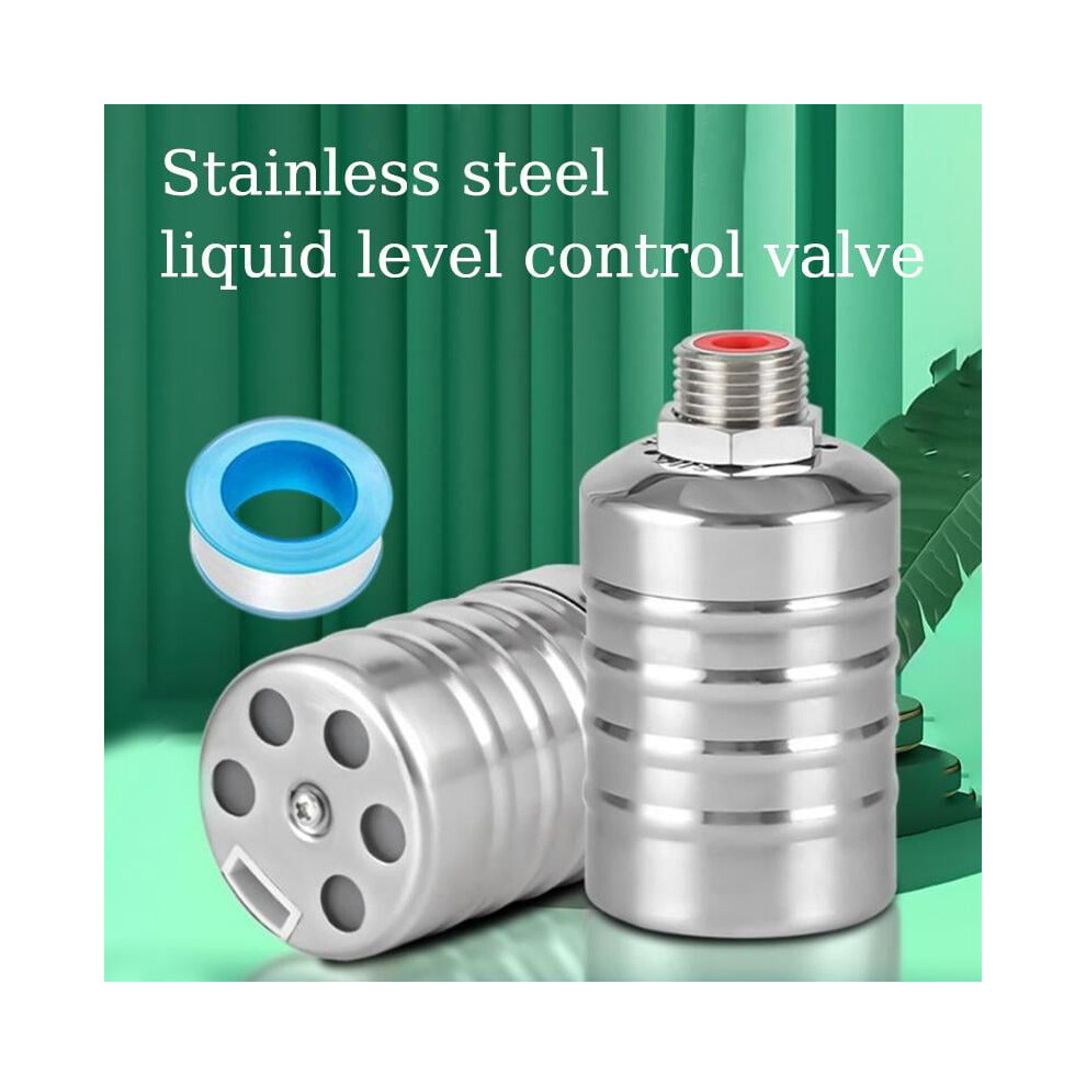 304 Stainless Steel Automatic Water Level Control Float Ball Valve 1/2", Compatible With Fish Pond, Water Tank & Tower 9399596035901