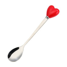 Bestekset met hartvormig handvat, roestvrijstalen vork en lepel, geschikt voor koffie, desserts, roeren en thee. Keukenaccessoire, ideaal als cadeau
