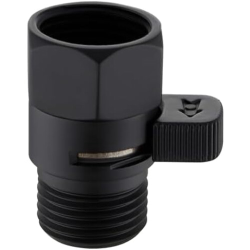 Water Flow Control Valve, Solid Brass Adjusting Shower Head Flow Restrictor with Switch, Matte Black