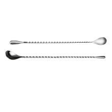 2pcs Long Bar Mixing Spoon Stainless Steel Spiral Stirring Spoons Bar Supplies