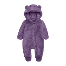 Éadaí Leanbh Faiseanta Unisex Nuabheirthe Buachaillí Cailíní Cluasa Béar Boga Gleoite Geimhridh Jumpsuit Tiubh Te Romper, Méideanna 6-9 Mí