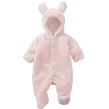 Babyschlafanzüge im Ausverkauf – Krabbelanzug mit Kapuze und langen Ärmeln aus Korallensamt für Jungen und Mädchen, warme Neugeborenenkleidung