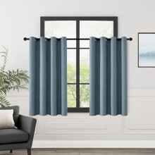Linen Blackout Curtains 52x90 in, 2 Panels, Grommet Top