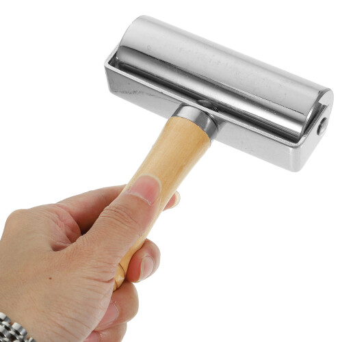 Rolo de massa manual FRCOLOR com cabo de madeira para uso na cozinha, cores sortidas, 19 cm (7,5 polegadas) 1