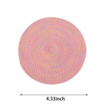 Classic woven placemat set round pink 4-piece