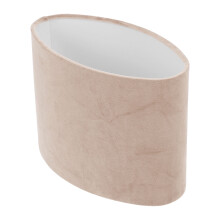 Cache-lampe ovale en velours beige, 1 pièce, 23 x 12 x 18,5 cm
