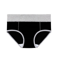 Lenjerie intimă pentru femei din bumbac, talie înaltă, acoperire completă, chiloți, lenjerie intimă respirabilă, elastică și moale, negru, XL