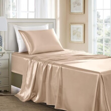 Satin-Bettwäsche-Set, Doppelbettgröße, 100 % Polyester, 4-teilig