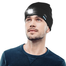 Căciulă unisex cu lumină, căciulă frontală cu LED reîncărcabilă prin USB, cadouri pentru tată, bărbat, soț, căciulă tricotată caldă,