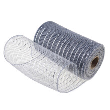 1 rotolo di nastro decorativo in rete argentata, largo 15 cm, ideale per ghirlande, lavori fai da te e decorazioni per feste.