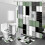 Modern Bathroom Set with Shower Curtain, Mat & Accessories 1