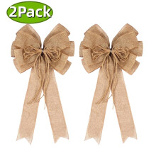 Grote jute kerststrik met verstevigde rand.