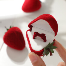 Boîte à bague, Bague fraise, Étui à bague fraise, Porte-alliances, Étui à alliances de mariage, Étui à boucles d'oreilles, Présentoir