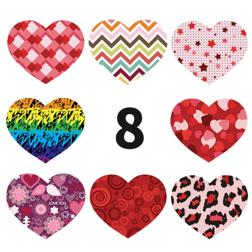 Hartvormige Valentijnsstickers (500 stuks)