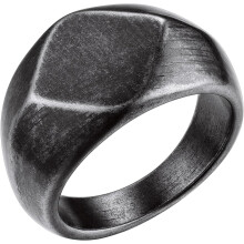 Anillo de sello de acero inoxidable para hombre y mujer – Oro/Negro/Plata/Gris vintage, banda gruesa abovedada, tallas 7–14, regalo para