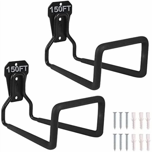 Kraftig veggmontert slangeholder - metall, rustfri